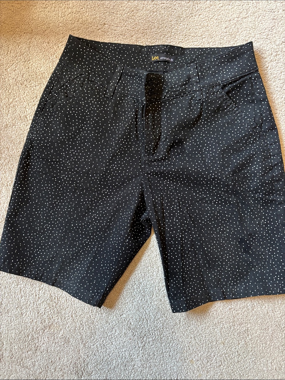 Lee Black Polka Dot Bermuda Shorts